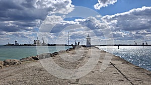 The pier with the old Genoese lighthouse in Mangalia