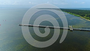 Pier Over The Bay Jurata Molo Zatoka Aerial View Poland