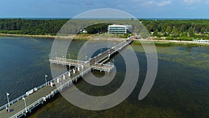 Pier Over The Bay Jurata Molo Zatoka Aerial View Poland