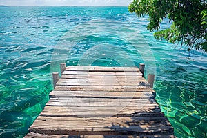 Pier paradise Tranquil waters unfold beneath a serene pier oasis photo