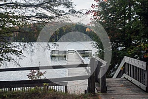 Pier on the Pete`s Lake, Alger County, Michigan, USA