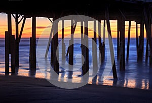 Pier Pilings Foundation Silhouette North Carolina