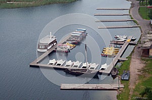 Pier with pleasure boats