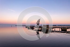 The pier at the Power station on the banks of the River Foyle near Derry, Northern Ireland