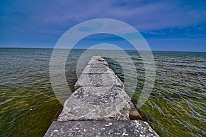 Pier ruins into lake Michigan near sheboygan WI