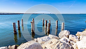 Pier and sea in Marina di Ravenna, Italy