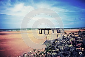 Pier sea panorama normandie bridge landing ship dock