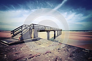 Pier sea panorama normandie bridge landing ship dock