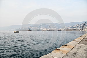 pier in the sea, photo as a background