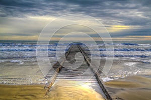 Pier sea in winter hdr