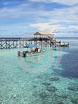 Pier at Sipadan Island, Sabah, Malaysia