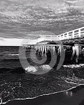 The Pier of Sopot, Poland in Monochrome