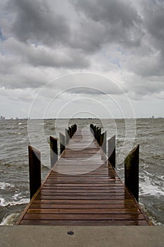 Pier on a Stormy Afternoon - Vertical