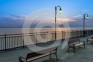 Pier at sundown in Miedzyzdroje, Poland