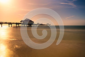 Pier 60 at sunset on a Clearwater Beach in Florida