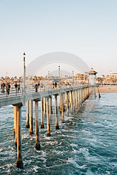 The pier at sunset, in Huntington Beach, Orange County, California