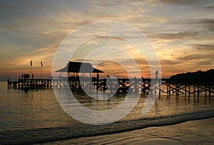 The Pier at sunset Pulau Tiga