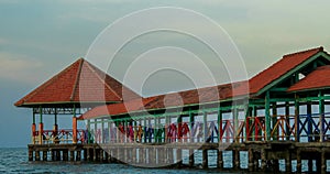 Pier at Tegal Purin Beach, Indonesia photo