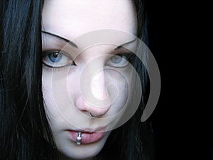 Pierced blue-eyed girl