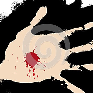 Pierced hand (vector) photo