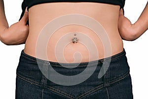 Piercing as body jewelry for young women