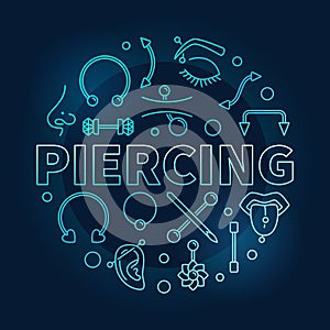 Piercing blue vector round illustration on dark background