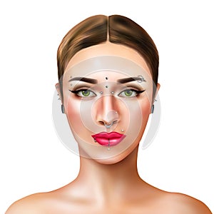 Piercing Face Illustration