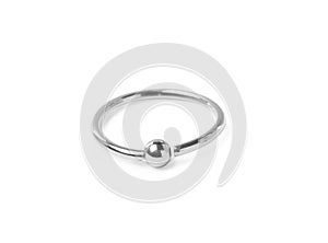 Piercing jewelry. Captive bead ring isolated on white