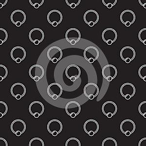 Piercing vector seamless pattern made with captive ring icons