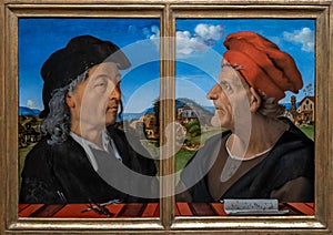 Portraits of Guiliano and Francesco Giamberto da Sangallo by Italian renaissance painter Piero di Cosimo photo