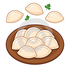 Pierogi or varenyky traditional dumplings