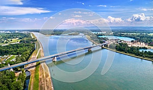 Pierre Pflimlin motorway bridge over the Rhine between France and Germany