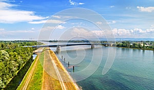 Pierre Pflimlin motorway bridge over the Rhine between France and Germany