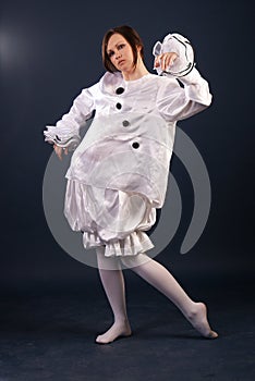 Pierrot costume.Isolated