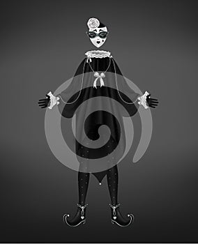 Pierrot costume, italian comedy del arte character