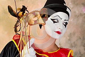 Pierrot with Venice mask