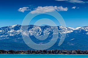 Piers at the edge of town on Flathead Lake, Polson, Montana, Uni