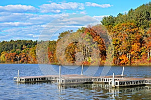 Piers in Lake, Autumn Colors photo