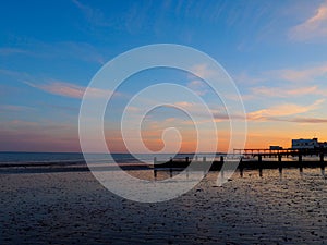 Piers at Sunset on the English Channel photo