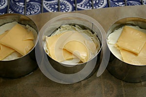 Pies with cheese and tuna fish