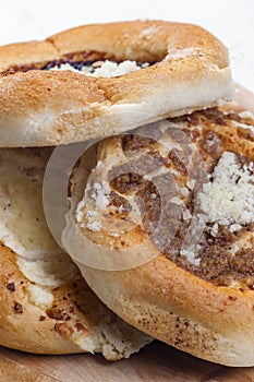 pies stuffed with poppy, curd and nuts filling