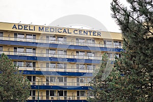 Piešťany, Slovensko - 19. října 2019: Pohled na budovu rehabilitačního centra - The Adeli medical center specializující se na