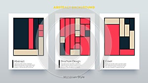 Piet Mondrian seamless pattern. Geometric abstract background.