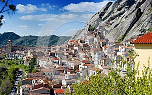 Pietrapertosa, Basilicata, Italy - panoramic view of the town built in the rock