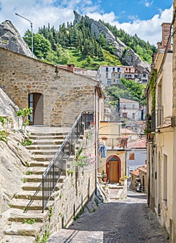 Scenic sight in Pietrapertosa, small village on the Lucanian Dolomites, province of Potenza, Basilicata, Italy. photo