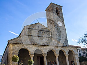 The Pieve church of San Pietro a Cascia, Tuscan, Italy photo