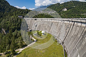 View of the dam at Pieve di Cadore, Veneto, Italy on August 10, 2020