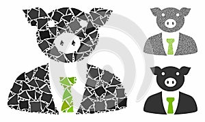 Pig boss Mosaic Icon of Humpy Pieces