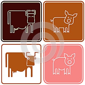 Pig and cow - sign photo