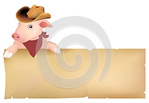 Pig with cowboy hat